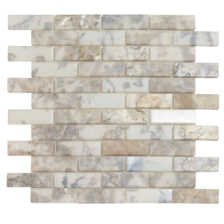 Apollo Tile Verre 11.7 in. x 11.7 in. Matte Grey Glass Mosaic Wall and Floor Tile 9.5 sq ft/case - 10 pack SEA88BR03GRA